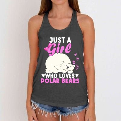 Girl Who Loves Polar Bear | North Pole | Cute Polar Bear Women's Knotted Racerback Tank