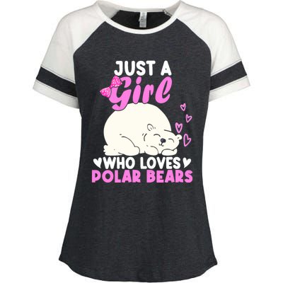 Girl Who Loves Polar Bear | North Pole | Cute Polar Bear Enza Ladies Jersey Colorblock Tee