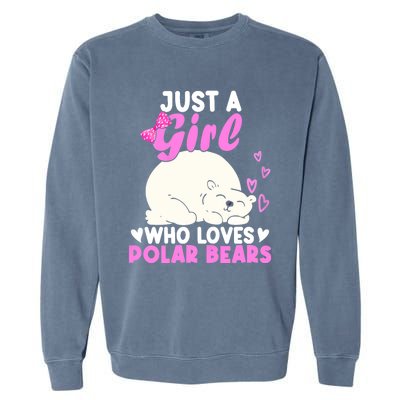 Girl Who Loves Polar Bear | North Pole | Cute Polar Bear Garment-Dyed Sweatshirt