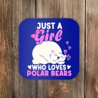 Girl Who Loves Polar Bear | North Pole | Cute Polar Bear Coaster