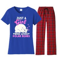 Girl Who Loves Polar Bear | North Pole | Cute Polar Bear Women's Flannel Pajama Set