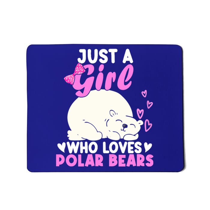 Girl Who Loves Polar Bear | North Pole | Cute Polar Bear Mousepad