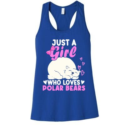 Girl Who Loves Polar Bear | North Pole | Cute Polar Bear Women's Racerback Tank