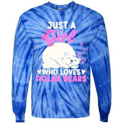 Girl Who Loves Polar Bear | North Pole | Cute Polar Bear Tie-Dye Long Sleeve Shirt