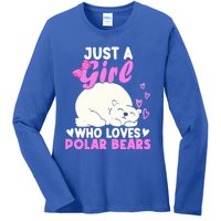 Girl Who Loves Polar Bear | North Pole | Cute Polar Bear Ladies Long Sleeve Shirt