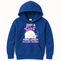 Girl Who Loves Polar Bear | North Pole | Cute Polar Bear Kids Hoodie