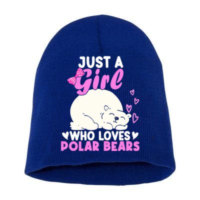 Girl Who Loves Polar Bear | North Pole | Cute Polar Bear Short Acrylic Beanie