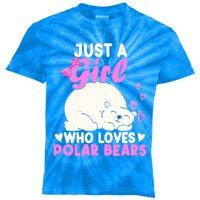 Girl Who Loves Polar Bear | North Pole | Cute Polar Bear Kids Tie-Dye T-Shirt