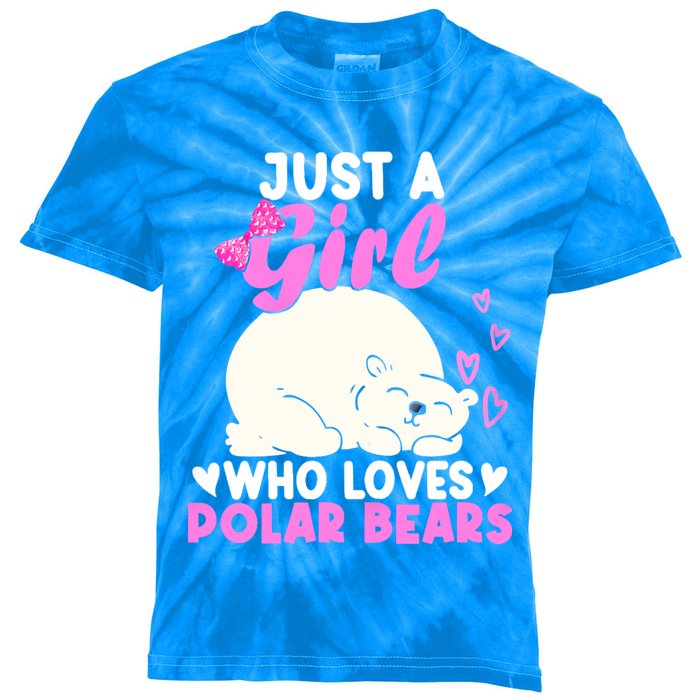 Girl Who Loves Polar Bear | North Pole | Cute Polar Bear Kids Tie-Dye T-Shirt