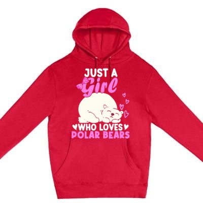 Girl Who Loves Polar Bear | North Pole | Cute Polar Bear Premium Pullover Hoodie