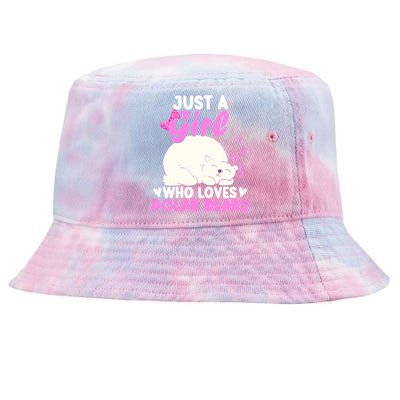 Girl Who Loves Polar Bear | North Pole | Cute Polar Bear Tie-Dyed Bucket Hat