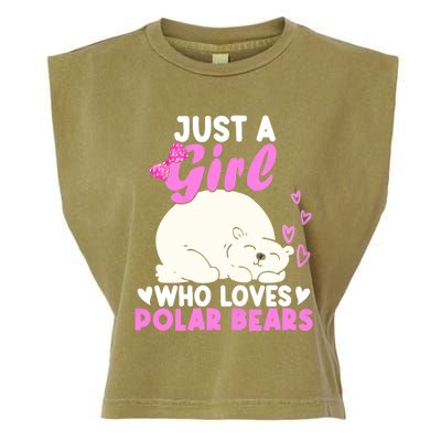 Girl Who Loves Polar Bear | North Pole | Cute Polar Bear Garment-Dyed Women's Muscle Tee