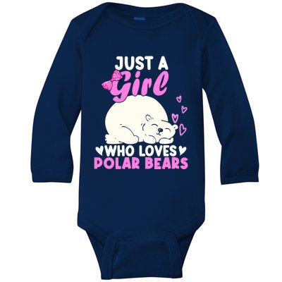 Girl Who Loves Polar Bear | North Pole | Cute Polar Bear Baby Long Sleeve Bodysuit