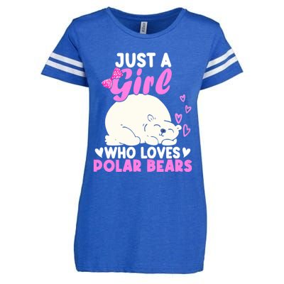 Girl Who Loves Polar Bear | North Pole | Cute Polar Bear Enza Ladies Jersey Football T-Shirt