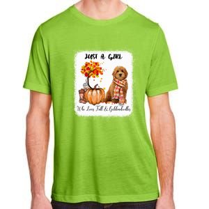 Girl Who Loves Fall And Goldendoodles Gift Adult ChromaSoft Performance T-Shirt