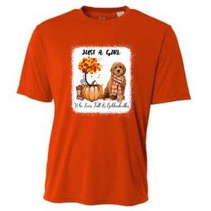 Girl Who Loves Fall And Goldendoodles Gift Cooling Performance Crew T-Shirt