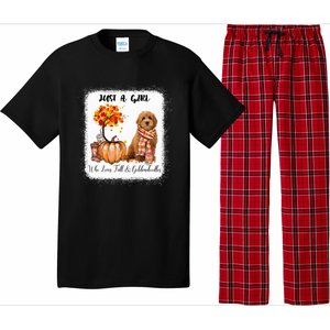 Girl Who Loves Fall And Goldendoodles Gift Pajama Set