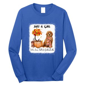 Girl Who Loves Fall And Goldendoodles Gift Long Sleeve Shirt