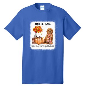 Girl Who Loves Fall And Goldendoodles Gift Tall T-Shirt