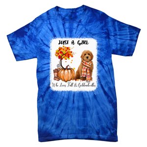 Girl Who Loves Fall And Goldendoodles Gift Tie-Dye T-Shirt