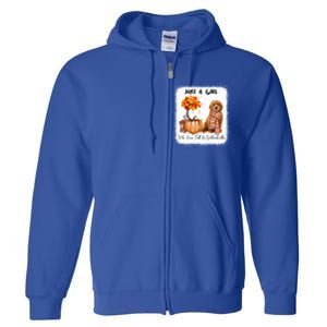 Girl Who Loves Fall And Goldendoodles Gift Full Zip Hoodie