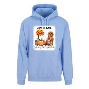 Girl Who Loves Fall And Goldendoodles Gift Unisex Surf Hoodie