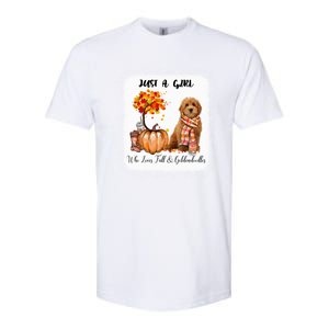 Girl Who Loves Fall And Goldendoodles Gift Softstyle CVC T-Shirt