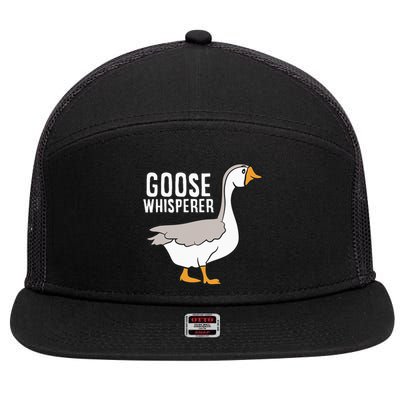 Goose Whisperer Love Goose Bird Lover Gift Funny Goose 7 Panel Mesh Trucker Snapback Hat