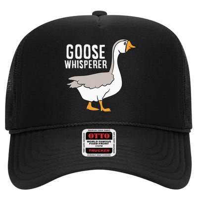 Goose Whisperer Love Goose Bird Lover Gift Funny Goose High Crown Mesh Back Trucker Hat