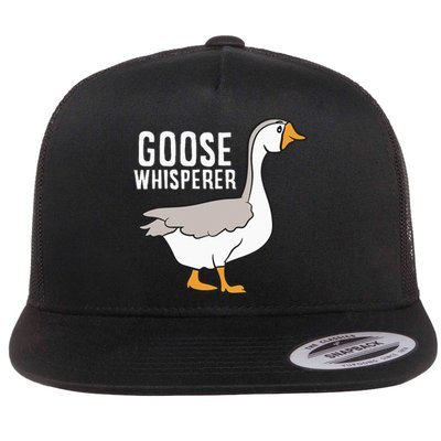 Goose Whisperer Love Goose Bird Lover Gift Funny Goose Flat Bill Trucker Hat