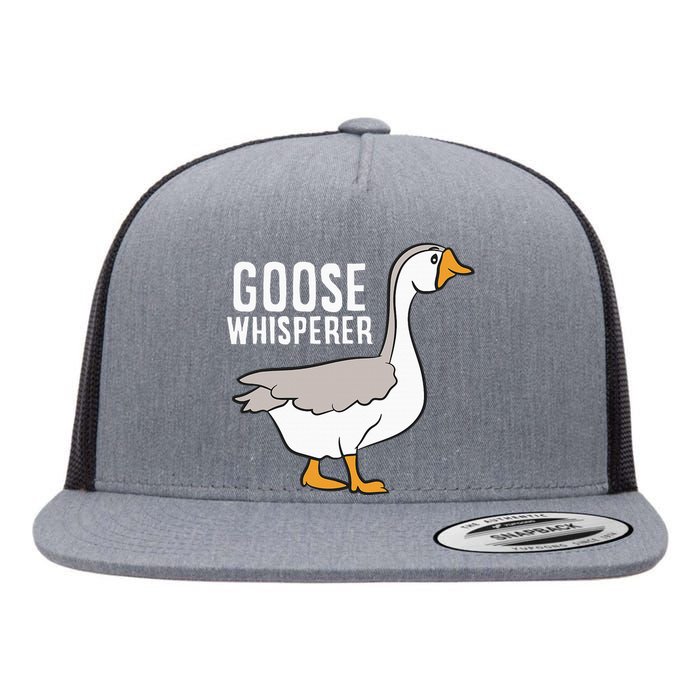 Goose Whisperer Love Goose Bird Lover Gift Funny Goose Flat Bill Trucker Hat