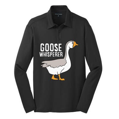 Goose Whisperer Love Goose Bird Lover Gift Funny Goose Silk Touch Performance Long Sleeve Polo