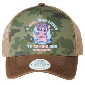 Gaming Who Loves Gaming And Unicorns Mythical Gift Legacy Tie Dye Trucker Hat