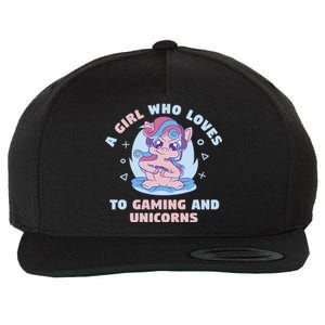 Gaming Who Loves Gaming And Unicorns Mythical Gift Wool Snapback Cap