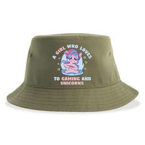 Gaming Who Loves Gaming And Unicorns Mythical Gift Sustainable Bucket Hat