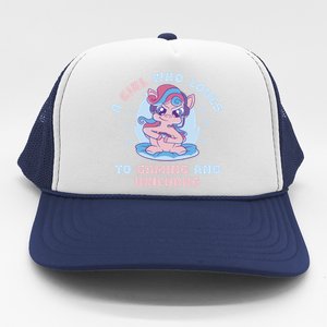 Gaming Who Loves Gaming And Unicorns Mythical Gift Trucker Hat