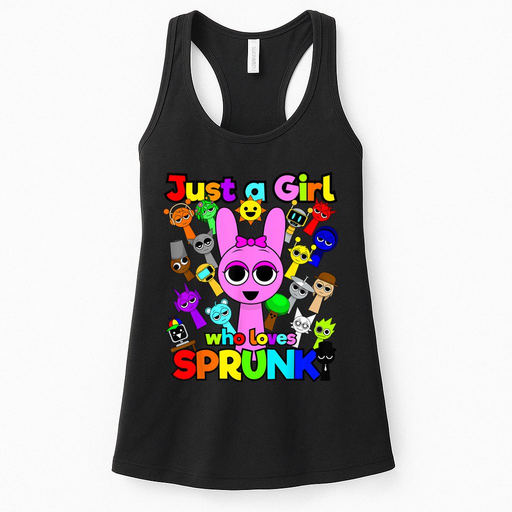 Girl who loves Sprunki for Birthday Decoration Wenda Pinki  Womens Tank Top