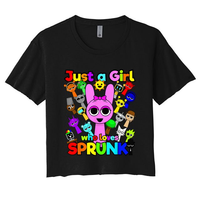 Girl who loves Sprunki for Birthday Decoration Wenda Pinki  Crop Top