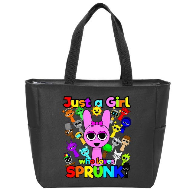 Girl who loves Sprunki for Birthday Decoration Wenda Pinki  Zip Tote Bag