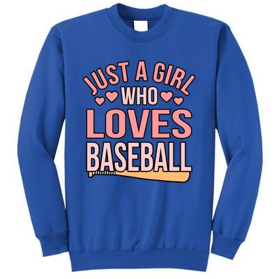 Girl Who Loves Baseball Sports Player Lover Coach Graphic Gift Sweatshirt