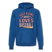 Girl Who Loves Baseball Sports Player Lover Coach Graphic Gift Premium Hoodie