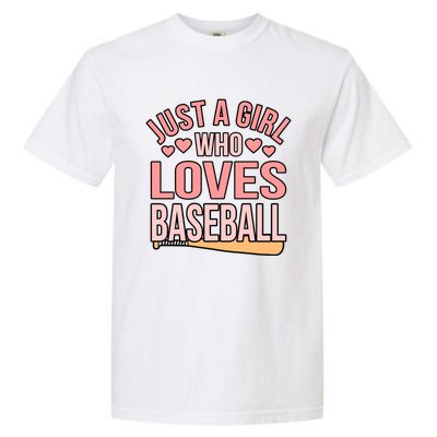 Girl Who Loves Baseball Sports Player Lover Coach Graphic Gift Garment-Dyed Heavyweight T-Shirt