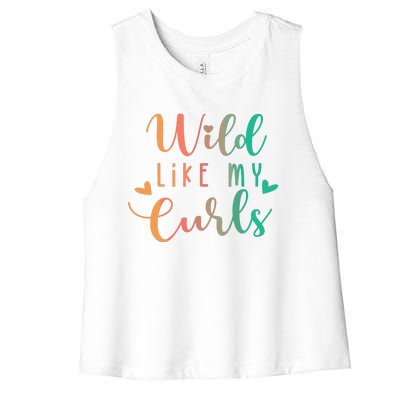 Girls Wild Like My Curls Funny Curly Hair Le Tie Dye Women's Racerback Cropped Tank