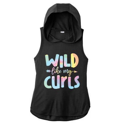 Girls Wild Like My Curls Funny Curly Hair Le Tie Dye Ladies PosiCharge Tri-Blend Wicking Draft Hoodie Tank