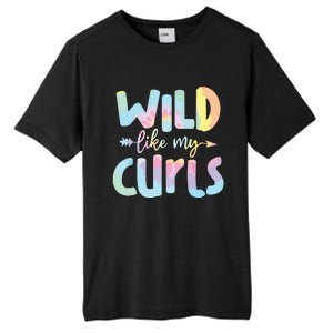 Girls Wild Like My Curls Funny Curly Hair Le Tie Dye Tall Fusion ChromaSoft Performance T-Shirt