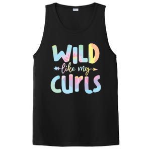 Girls Wild Like My Curls Funny Curly Hair Le Tie Dye PosiCharge Competitor Tank