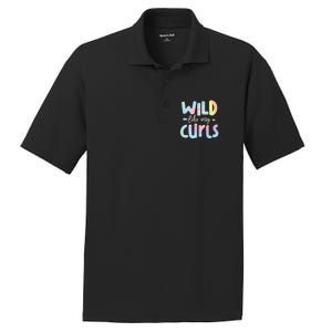 Girls Wild Like My Curls Funny Curly Hair Le Tie Dye PosiCharge RacerMesh Polo