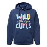 Girls Wild Like My Curls Funny Curly Hair Le Tie Dye Performance Fleece Hoodie