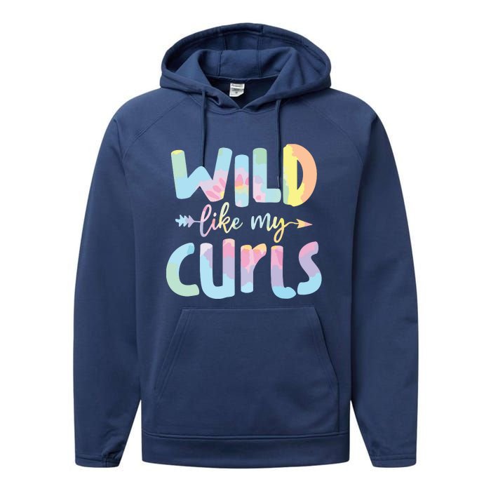 Girls Wild Like My Curls Funny Curly Hair Le Tie Dye Performance Fleece Hoodie