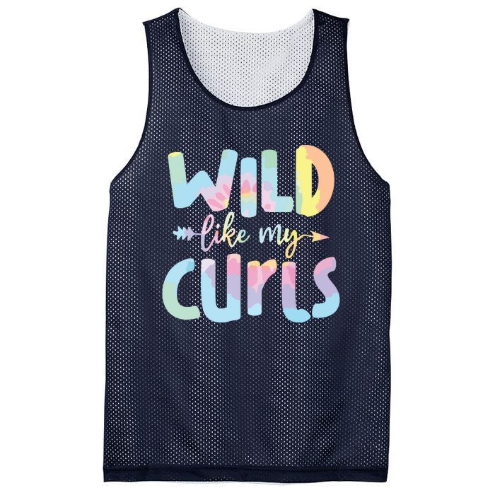 Girls Wild Like My Curls Funny Curly Hair Le Tie Dye Mesh Reversible Basketball Jersey Tank